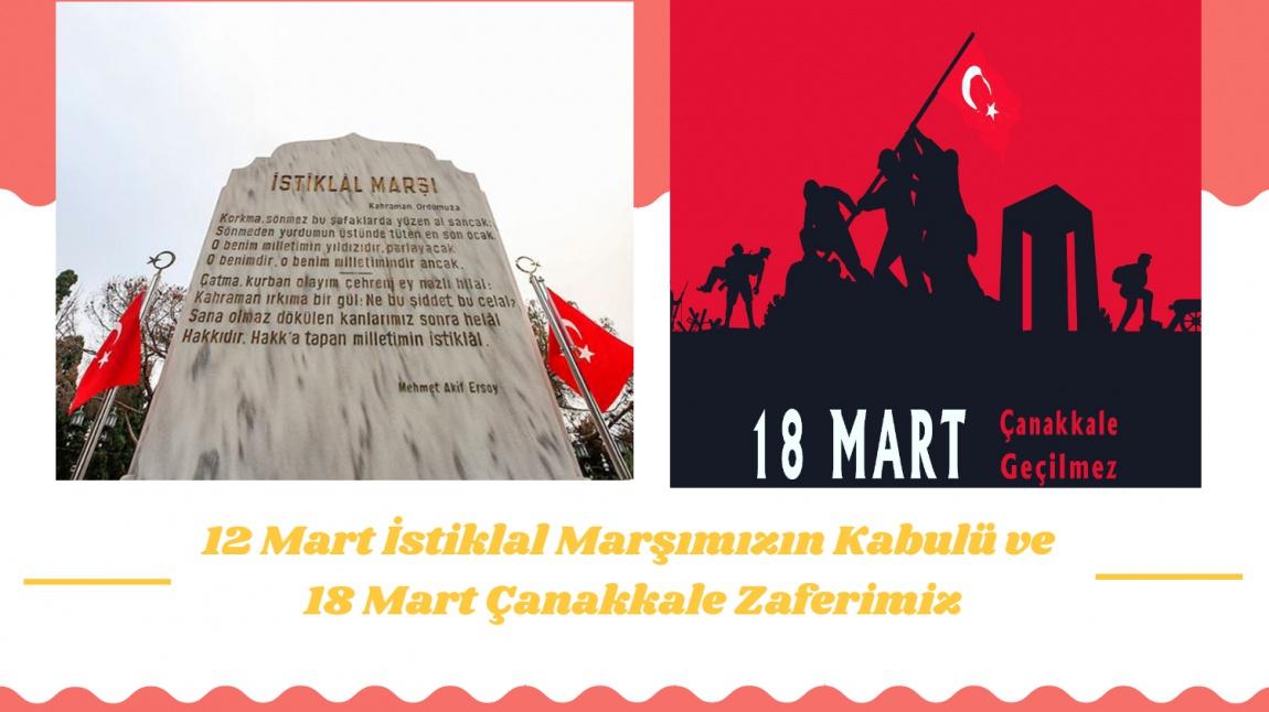 12 Mart İstiklal Marşı ve 18 Mart Çanakkale Zaferi